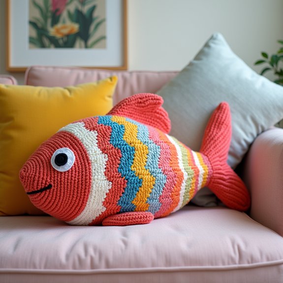 adorable crochet fish cushion