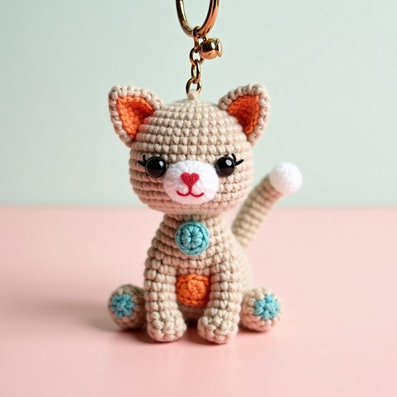 adorable feline accessory keychain