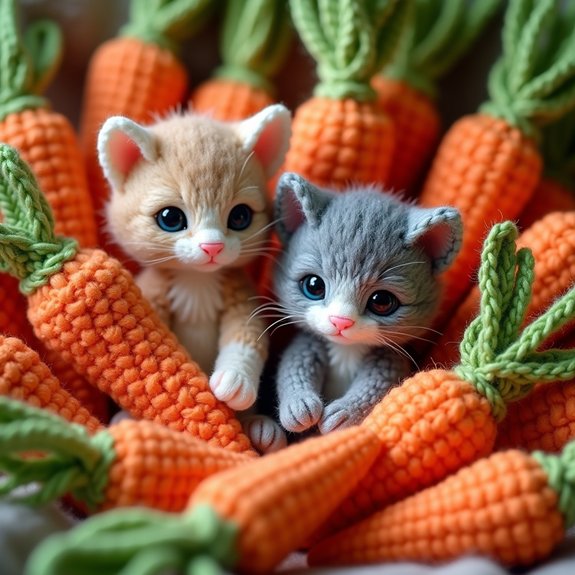adorable handcrafted crochet carrots