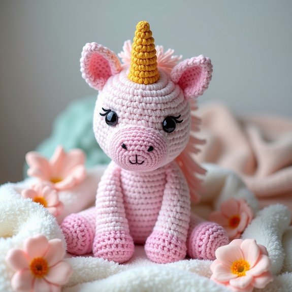 adorable handmade crochet unicorn