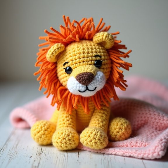 adorable handmade lion plush
