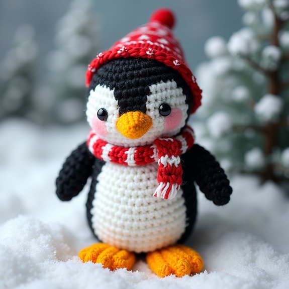 adorable penguin themed stocking