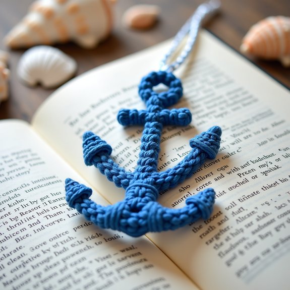 anchor shaped bookmark design