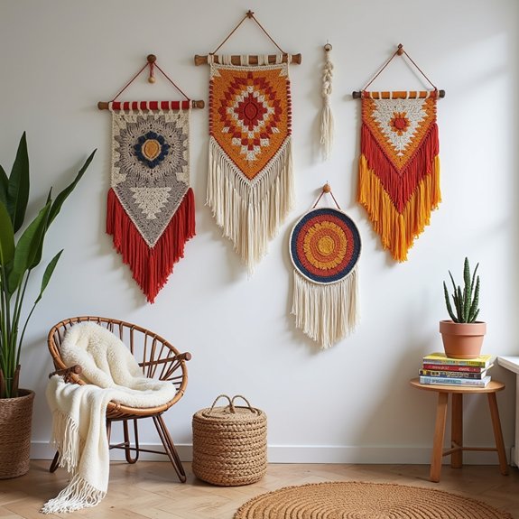 artistic crochet wall decor