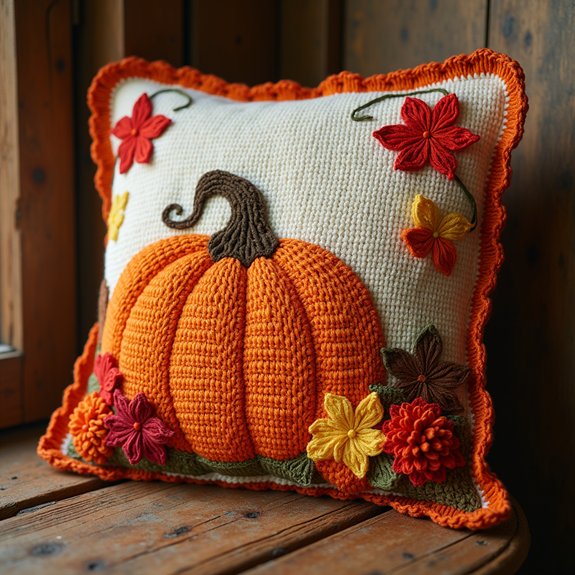 autumn themed decorative pillow cover