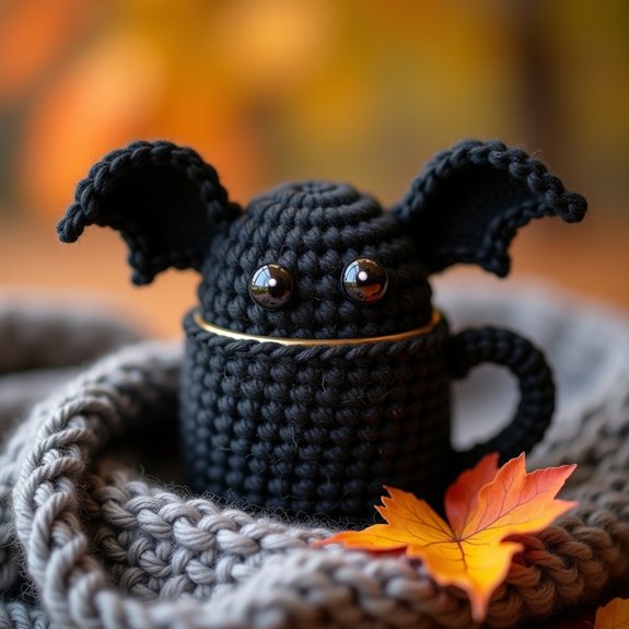 bat themed coffee cup cozy