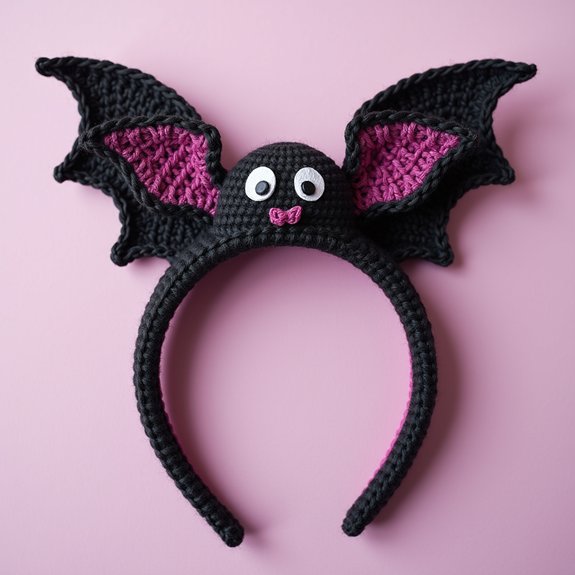 bat themed crochet accessory