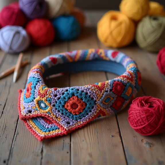 beaded crochet headband design