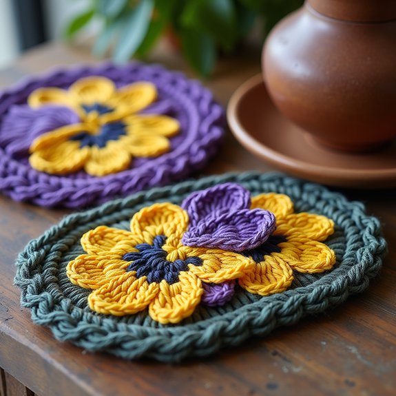 beautiful floral drink coaster
