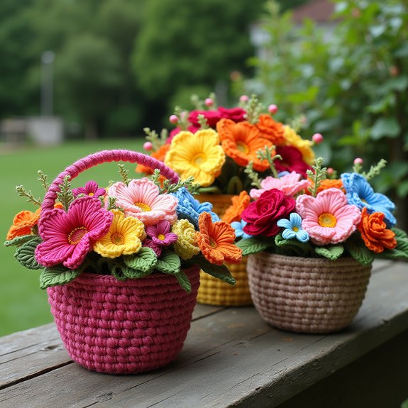 beautiful handmade crochet baskets