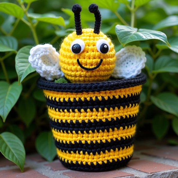 bee themed planter accessory