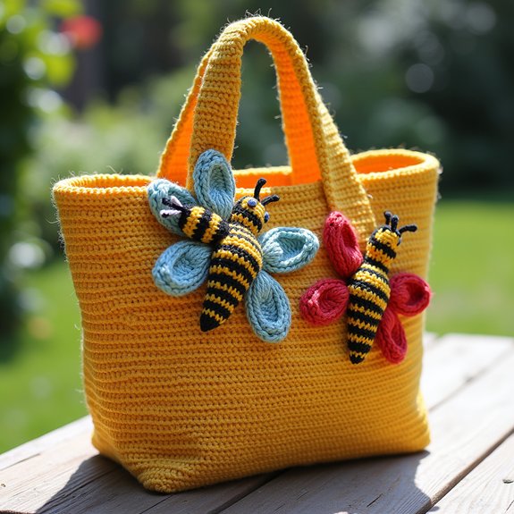 bee themed stylish tote bag