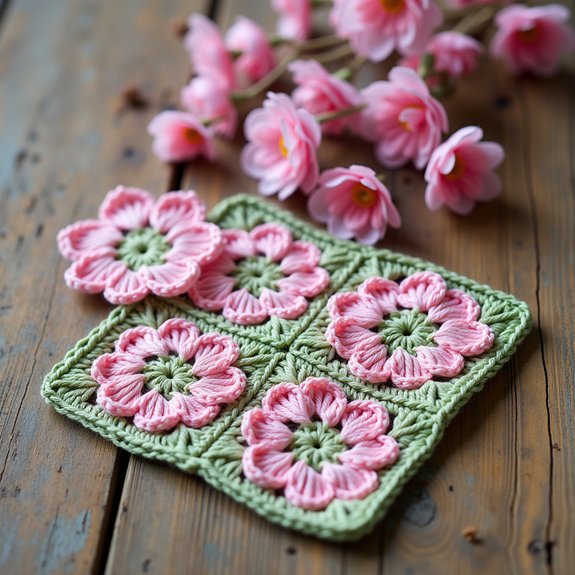 blossoming cherry trees square