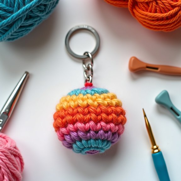 bobble stitch keychain design