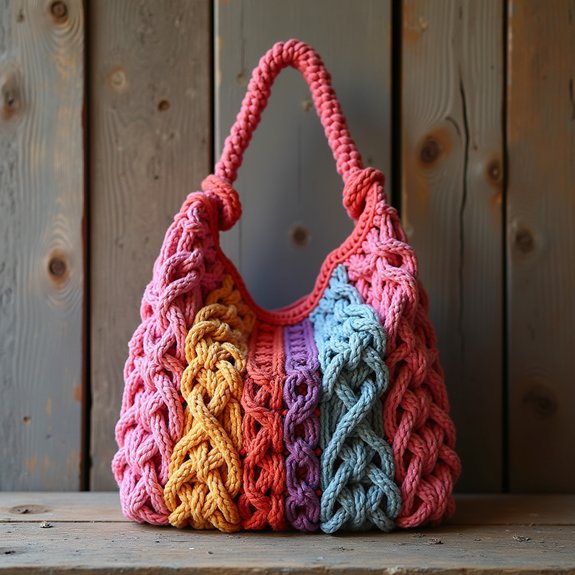 bohemian crochet tote bag