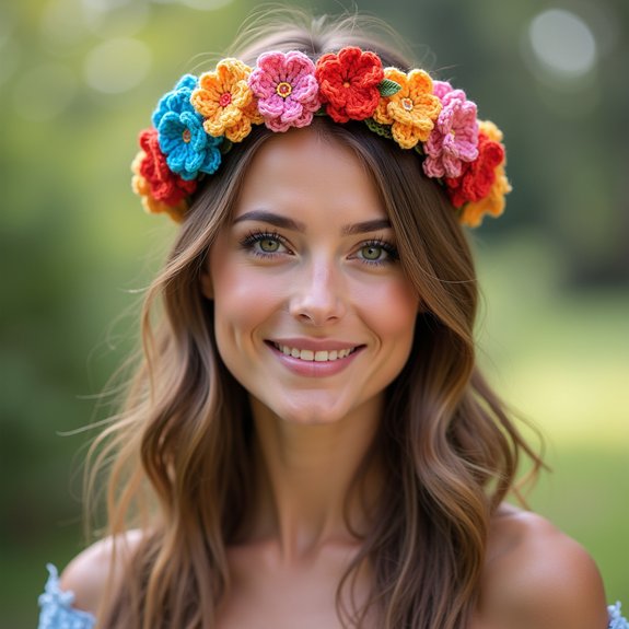 bohemian floral crochet accessory
