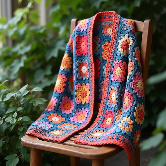 bohemian granny square cardigan
