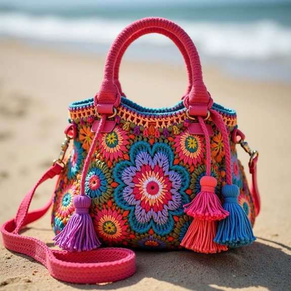 bohemian style crochet bag