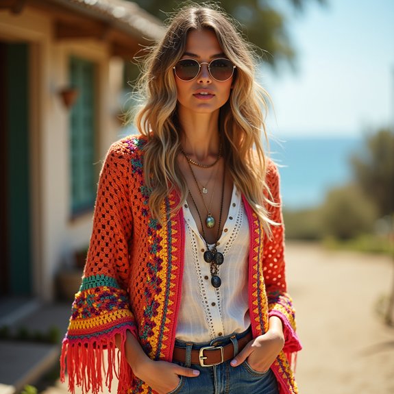 bohemian style crochet jacket