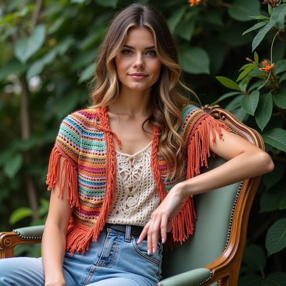 bohemian style fringed bolero