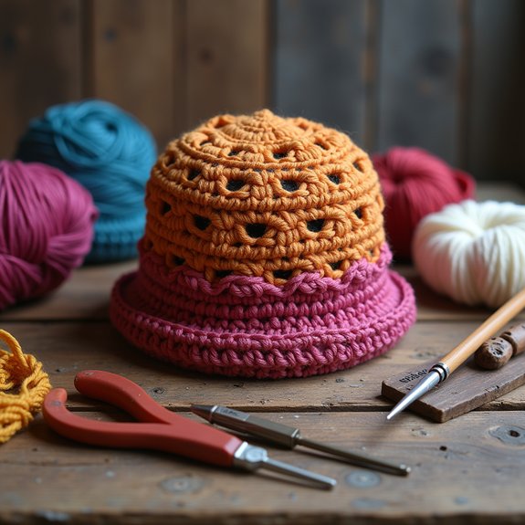 bold bearded crochet hat