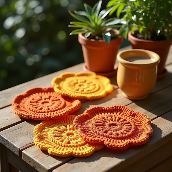 bright floral coaster design