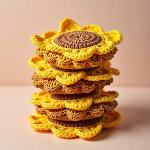bright floral crochet square