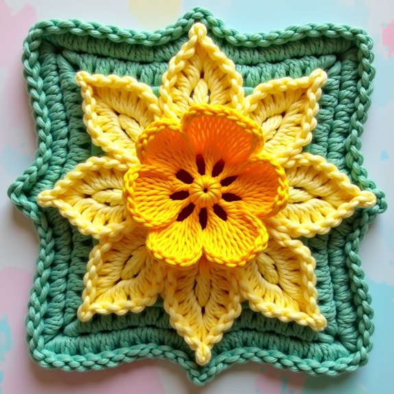 bright yellow flower square