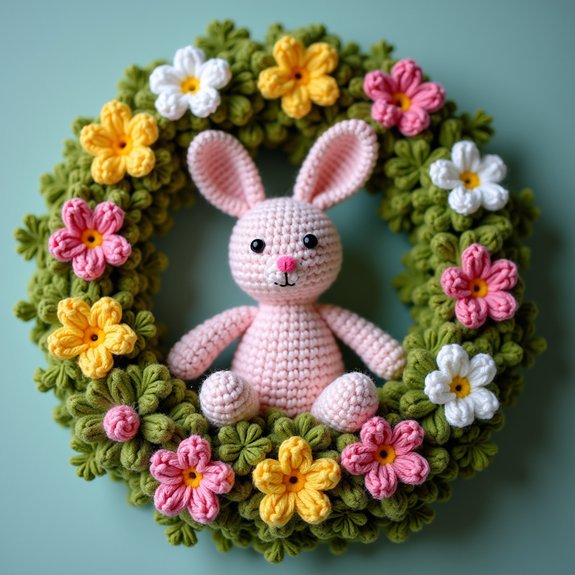 bunny themed spring wreath decoration