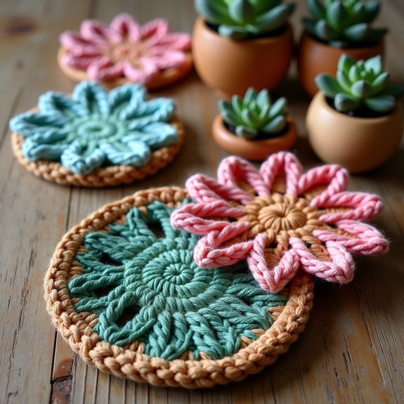 cactus flower coaster design