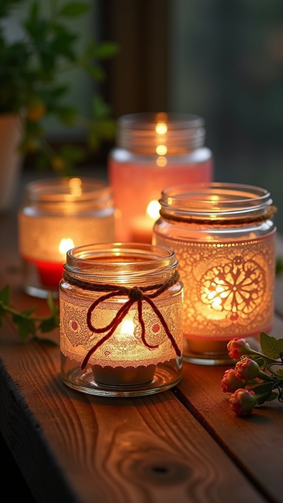candle holders made glass