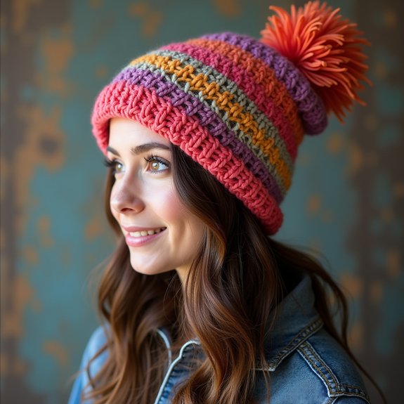 casual oversized knit hat