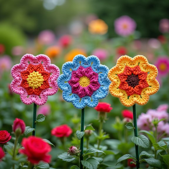 charming crochet garden decorations