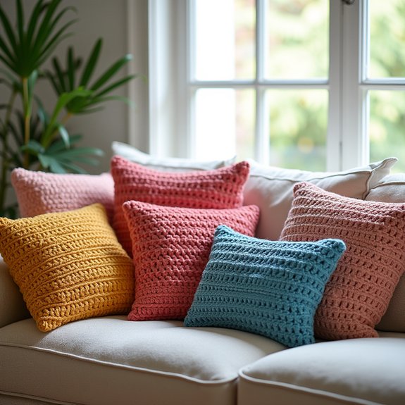 charming handmade crochet cushions