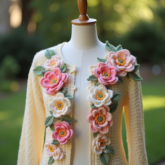 charming retro floral knit