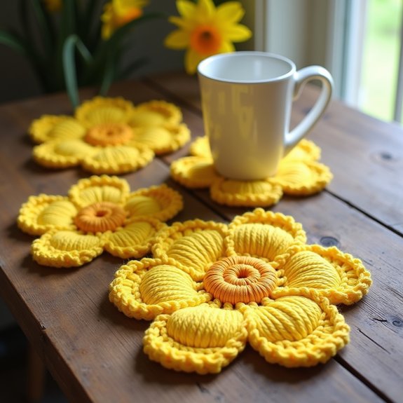 cheerful floral drink coaster