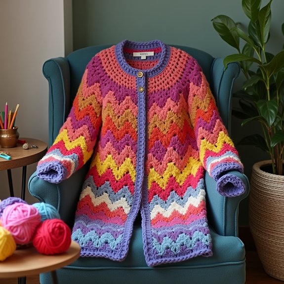 chevron pattern cardigan design