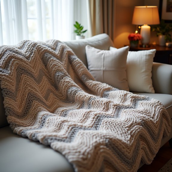 chevron pattern crochet blanket