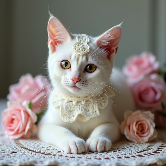 chic lace feline accessory