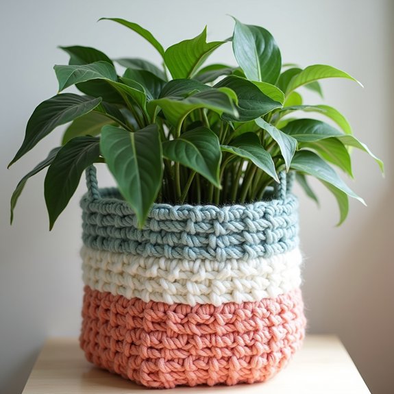 chic square crochet container