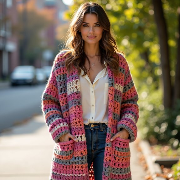 coat with pockets crochet