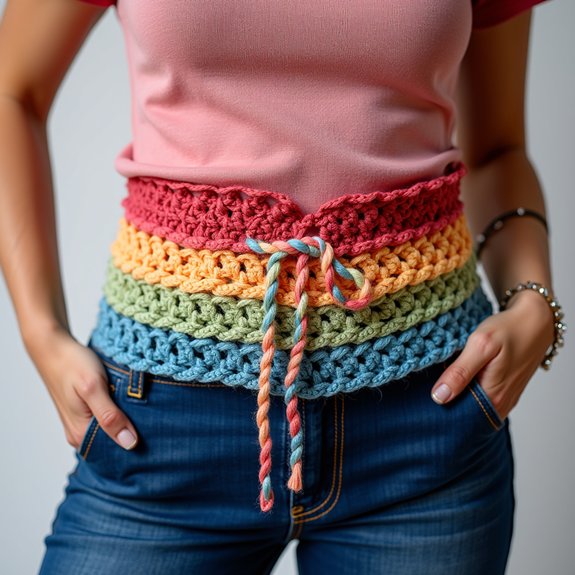 color gradient crochet belt