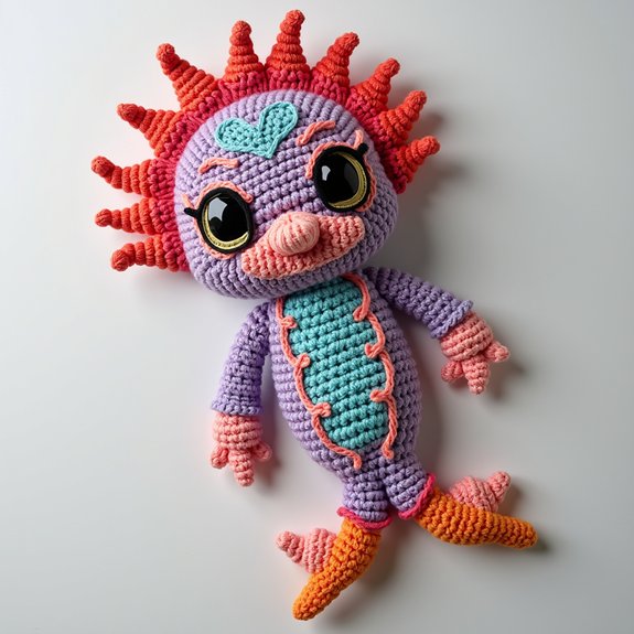 colorful axolotl wall decor