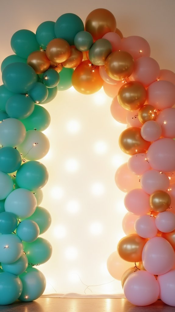 colorful balloon arch display