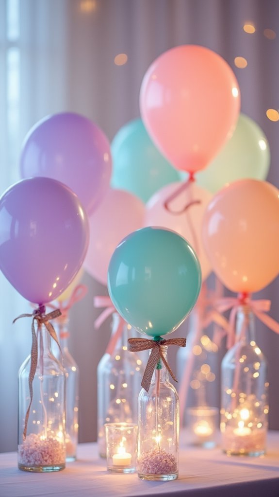 colorful balloon table decor