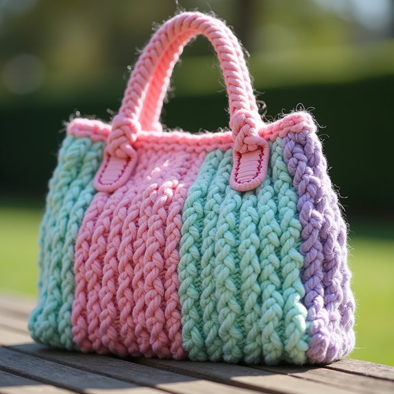 colorful block design purse