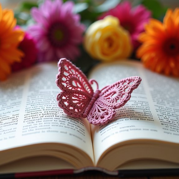 colorful butterfly shaped bookmark