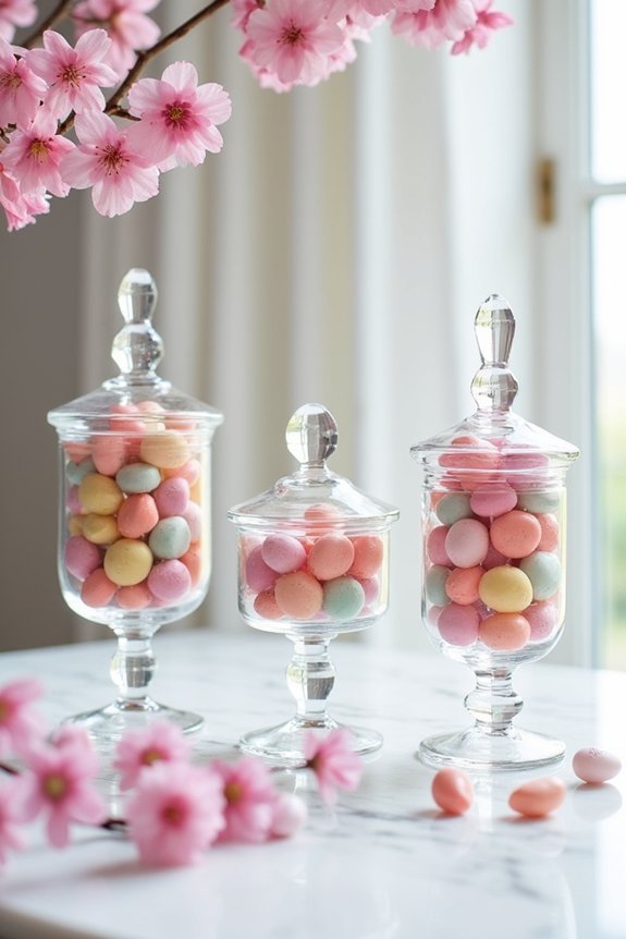 colorful candy storage jars