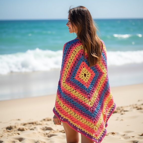 colorful crochet beachwear design