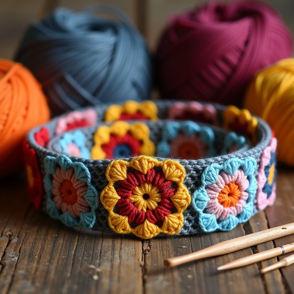 colorful crochet belt design